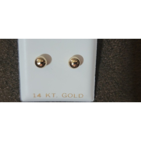 Jewelry - 14 Karat Gold 5.8mm Ball Stud Earrings Classy Classic Minimalist Fine Jewelry